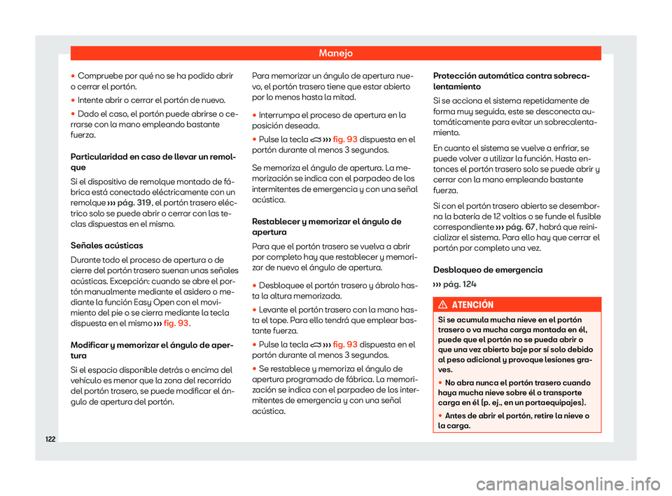 Seat Leon 2020  Manual de instrucciones (in Spanish) Manejo
