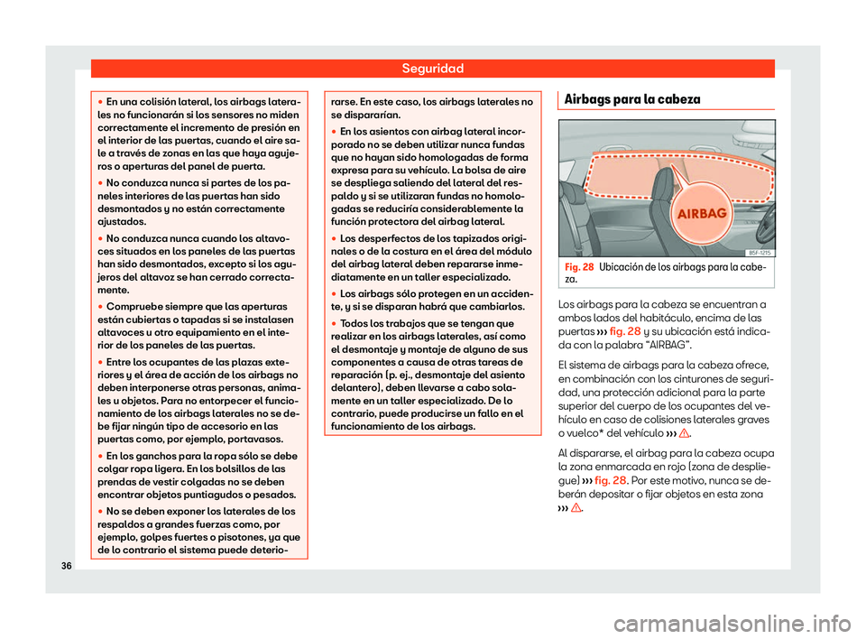 Seat Leon 2020  Manual de instrucciones (in Spanish) Seguridad
