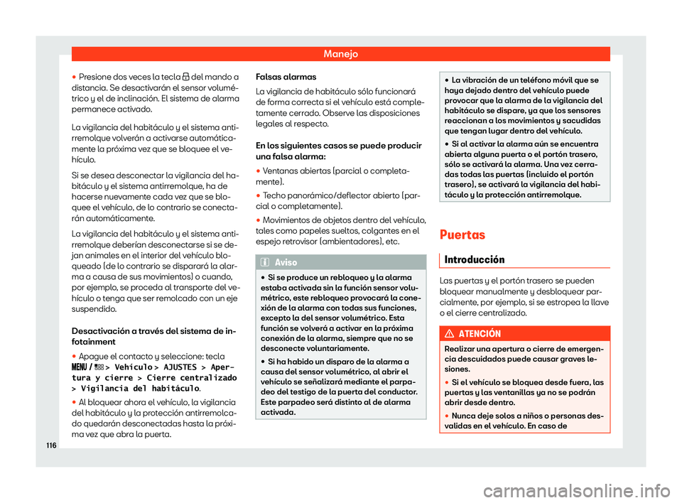 Seat Leon Sportstourer 2019  Manual de instrucciones (in Spanish) Manejo
