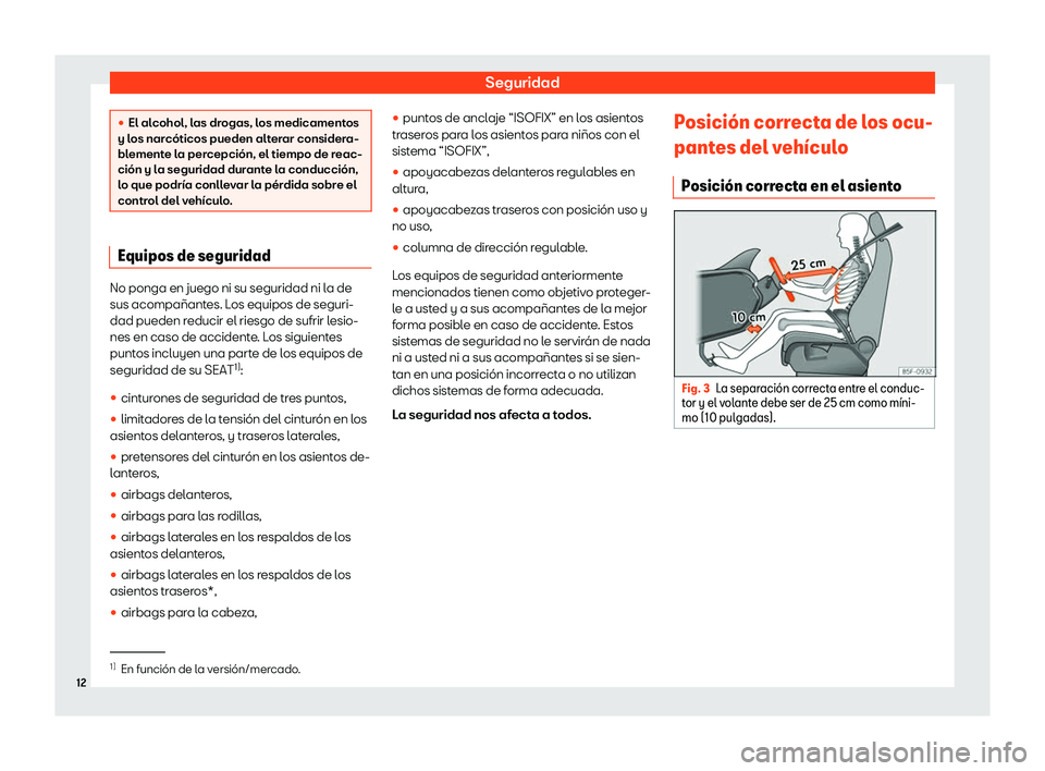 Seat Leon 2019  Manual de instrucciones (in Spanish) Seguridad
