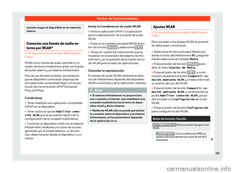 Seat Leon Sportstourer 2019  Manual de instrucciones (in Spanish) Modos de funcionamiento
tama