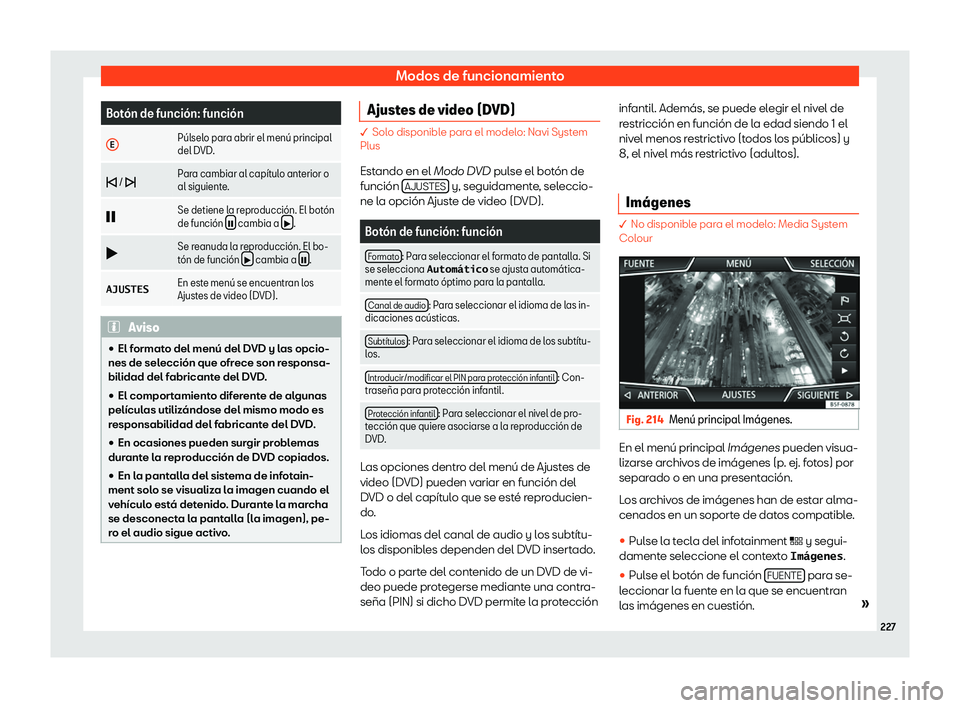 Seat Leon Sportstourer 2019  Manual de instrucciones (in Spanish) Modos de funcionamiento
Bot