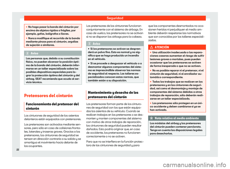 Seat Leon Sportstourer 2019  Manual de instrucciones (in Spanish) Seguridad
