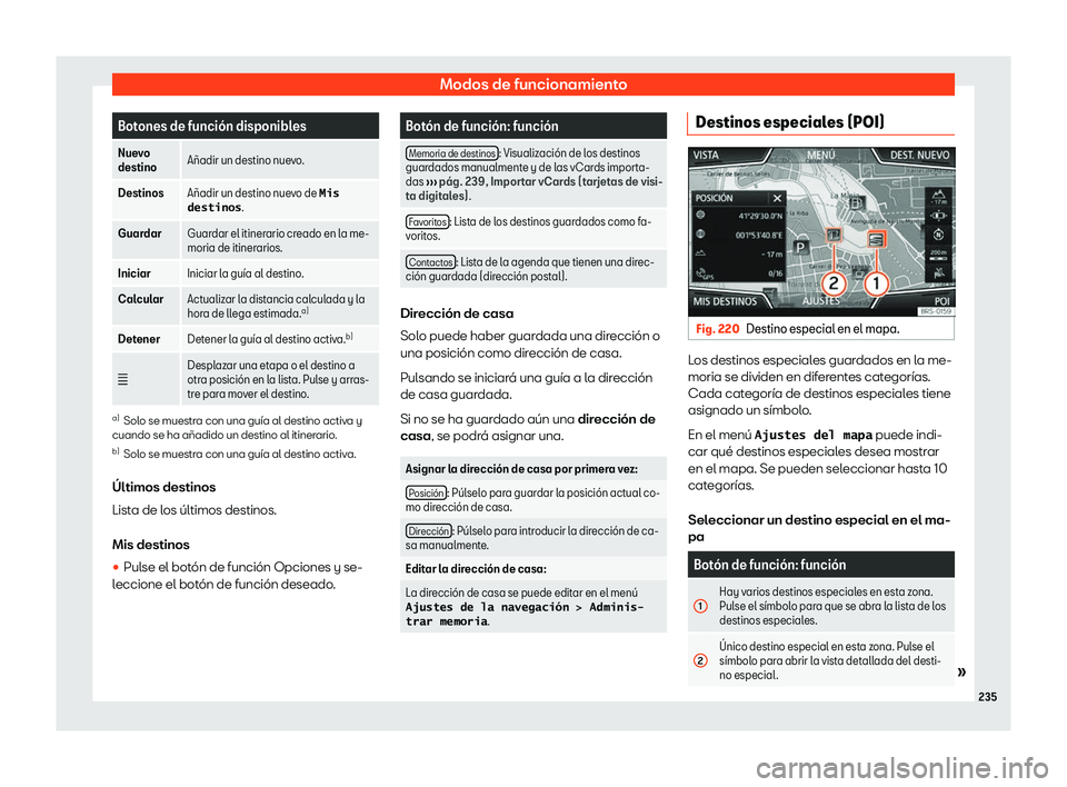 Seat Leon Sportstourer 2019 Manual de instrucciones (in Spanish) Modos de funcionamiento
Botones de funci Seat Leon Sportstourer 2019 Manual de instrucciones (in Spanish) Modos de funcionamiento
Botones de funci