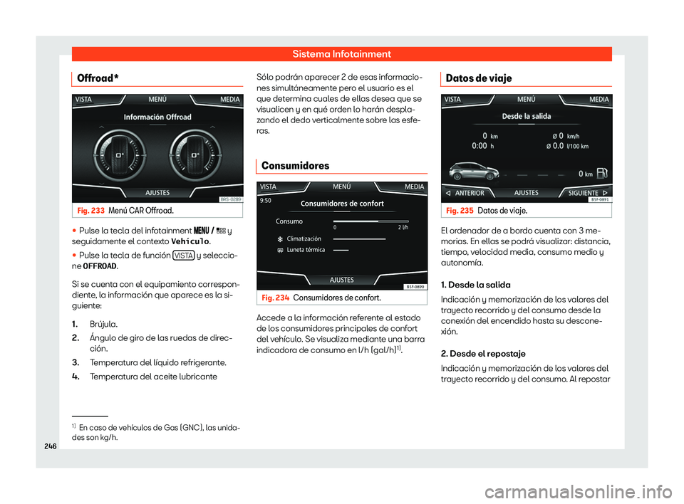 Seat Leon Sportstourer 2019  Manual de instrucciones (in Spanish) Sistema Infotainment
Offroad* Fig. 233
Men