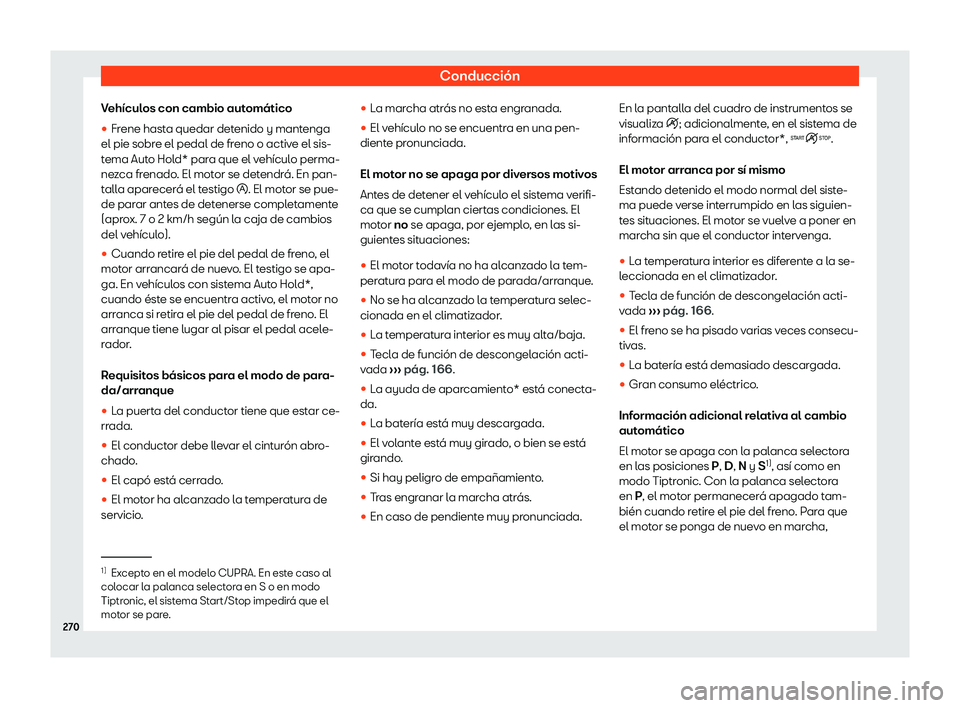 Seat Leon Sportstourer 2019 Manual de instrucciones (in Spanish) Conducci Seat Leon Sportstourer 2019 Manual de instrucciones (in Spanish) Conducci