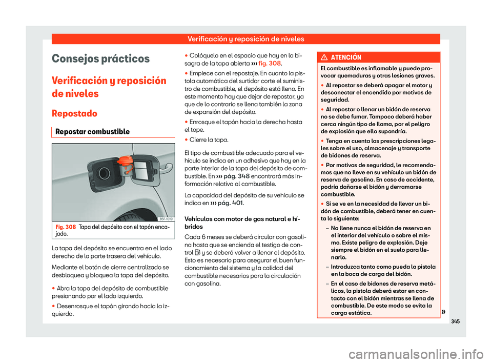 Seat Leon Sportstourer 2019  Manual de instrucciones (in Spanish) Verificaci