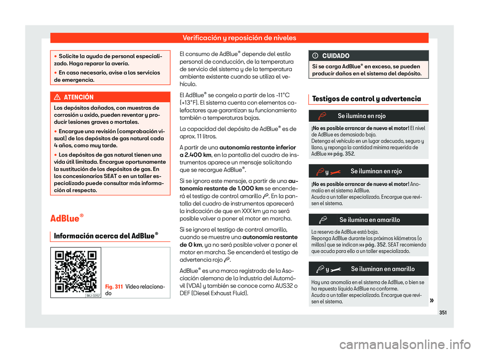 Seat Leon Sportstourer 2019  Manual de instrucciones (in Spanish) Verificaci