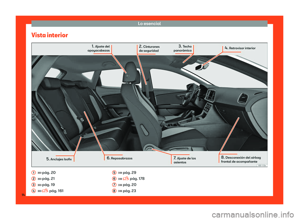 Seat Leon Sportstourer 2018  Manual de instrucciones (in Spanish) Lo esencial
Vista interior 