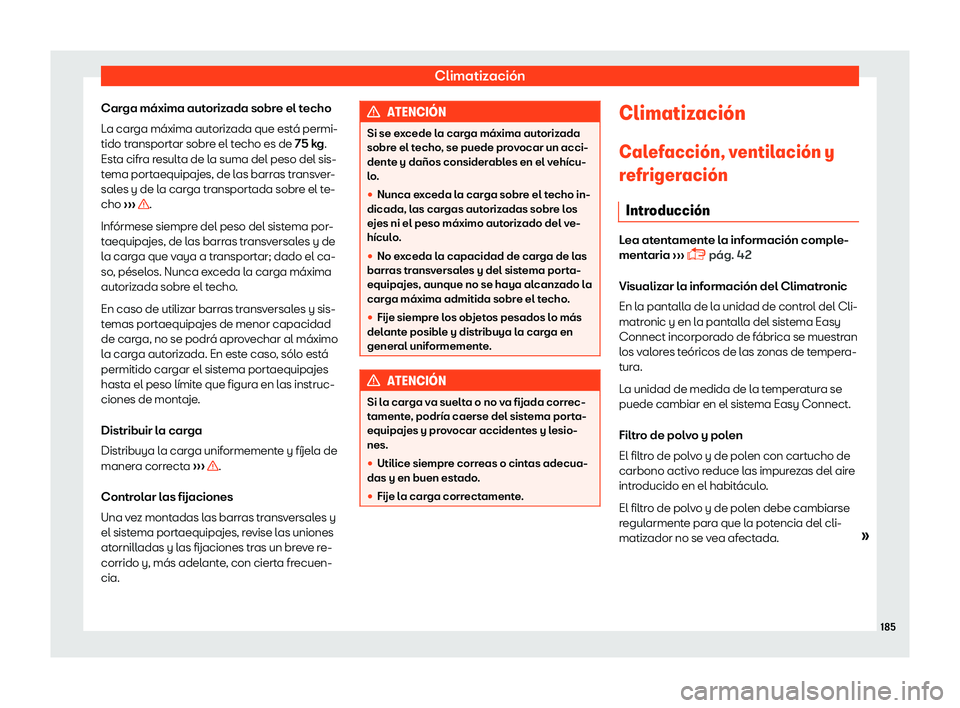 Seat Leon 2018  Manual de instrucciones (in Spanish) Climatizaci