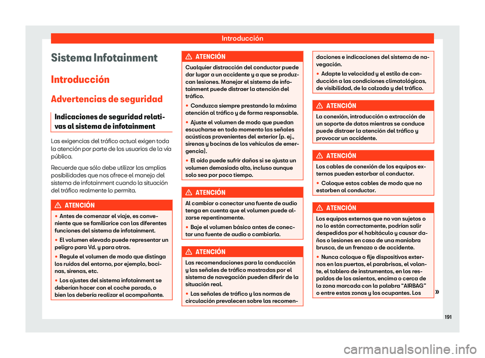 Seat Leon 2018  Manual de instrucciones (in Spanish) Introducci