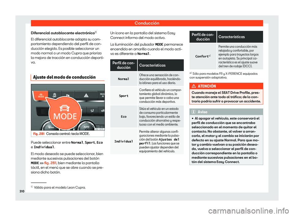 Seat Leon 2018  Manual de instrucciones (in Spanish) Conducci