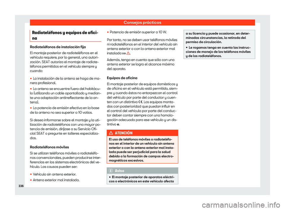 Seat Leon 2018  Manual de instrucciones (in Spanish) Consejos pr