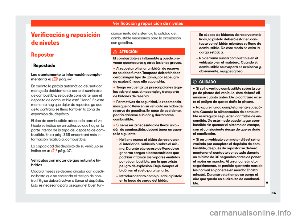 Seat Leon 2018  Manual de instrucciones (in Spanish) Verificaci