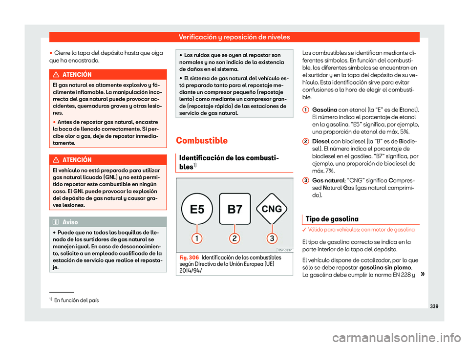 Seat Leon 2018 Manual de instrucciones (in Spanish) Verificaci Seat Leon 2018 Manual de instrucciones (in Spanish) Verificaci