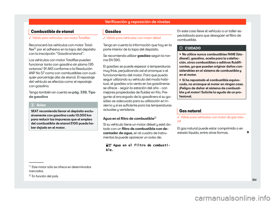 Seat Leon 2018 Manual de instrucciones (in Spanish) Verificaci Seat Leon 2018 Manual de instrucciones (in Spanish) Verificaci