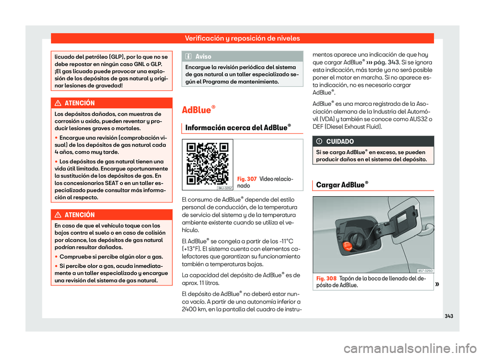 Seat Leon 2018 Manual de instrucciones (in Spanish) Verificaci Seat Leon 2018 Manual de instrucciones (in Spanish) Verificaci