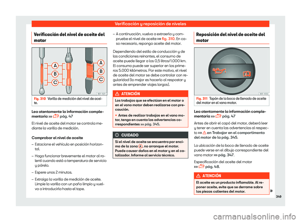 Seat Leon 2018 Manual de instrucciones (in Spanish) Verificaci Seat Leon 2018 Manual de instrucciones (in Spanish) Verificaci