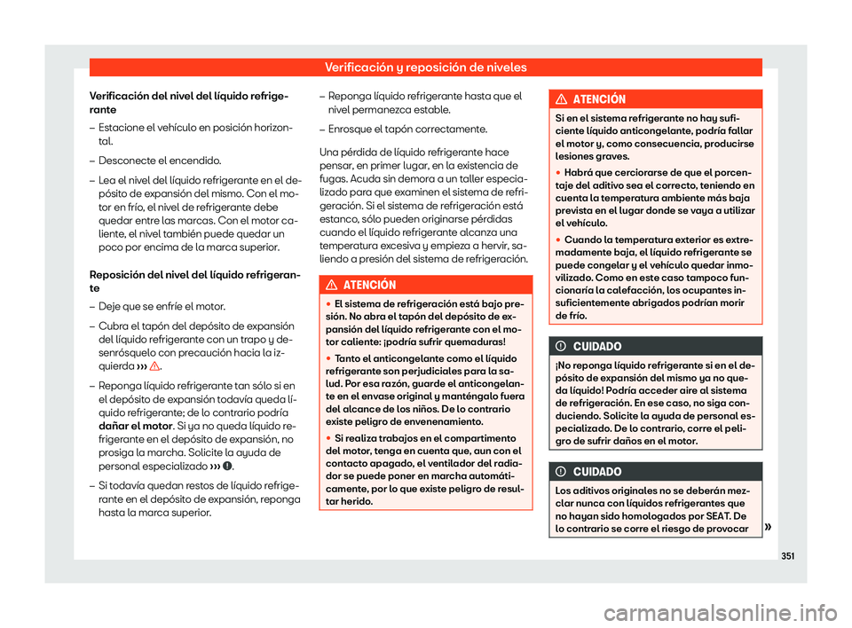 Seat Leon 2018 Manual de instrucciones (in Spanish) Verificaci Seat Leon 2018 Manual de instrucciones (in Spanish) Verificaci