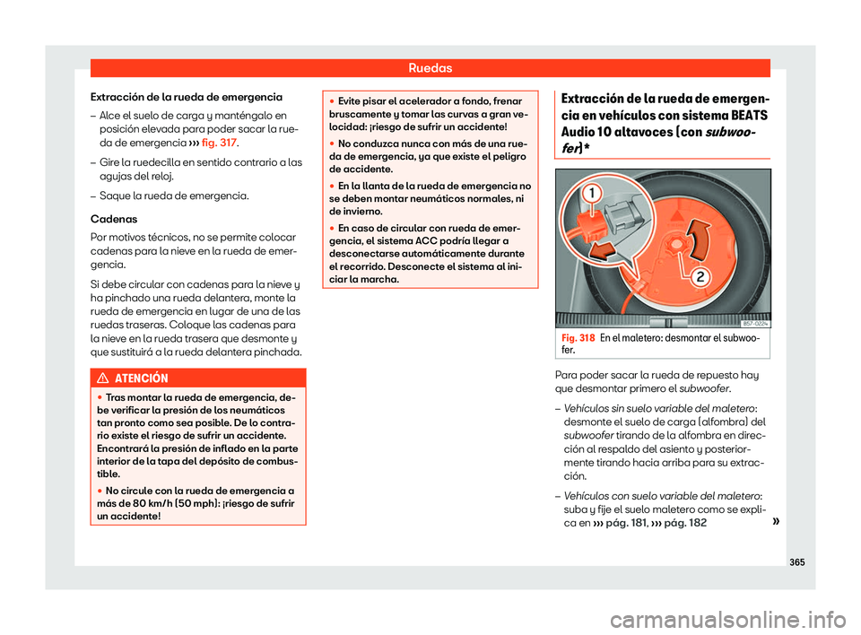 Seat Leon 2018 Manual de instrucciones (in Spanish) Ruedas
Extracci Seat Leon 2018 Manual de instrucciones (in Spanish) Ruedas
Extracci