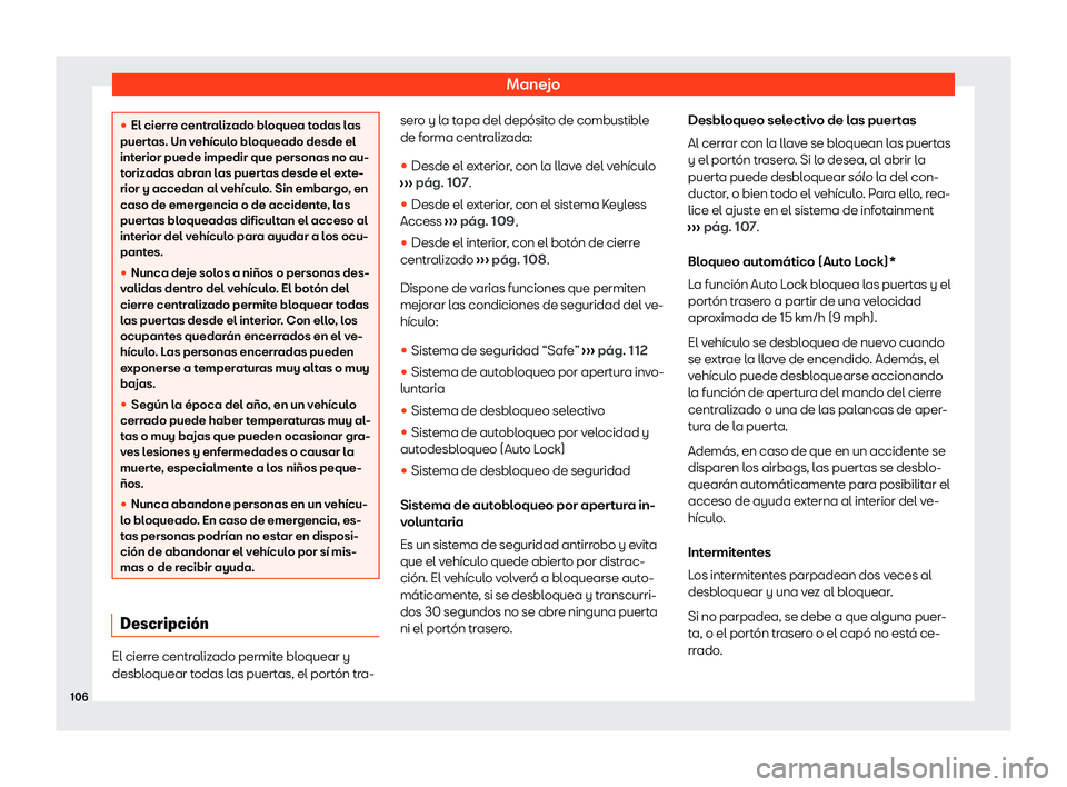 Seat Arona 2020  Manual de instrucciones (in Spanish) Manejo
