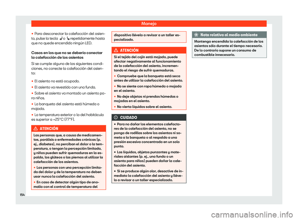 Seat Arona 2020  Manual de instrucciones (in Spanish) Manejo
