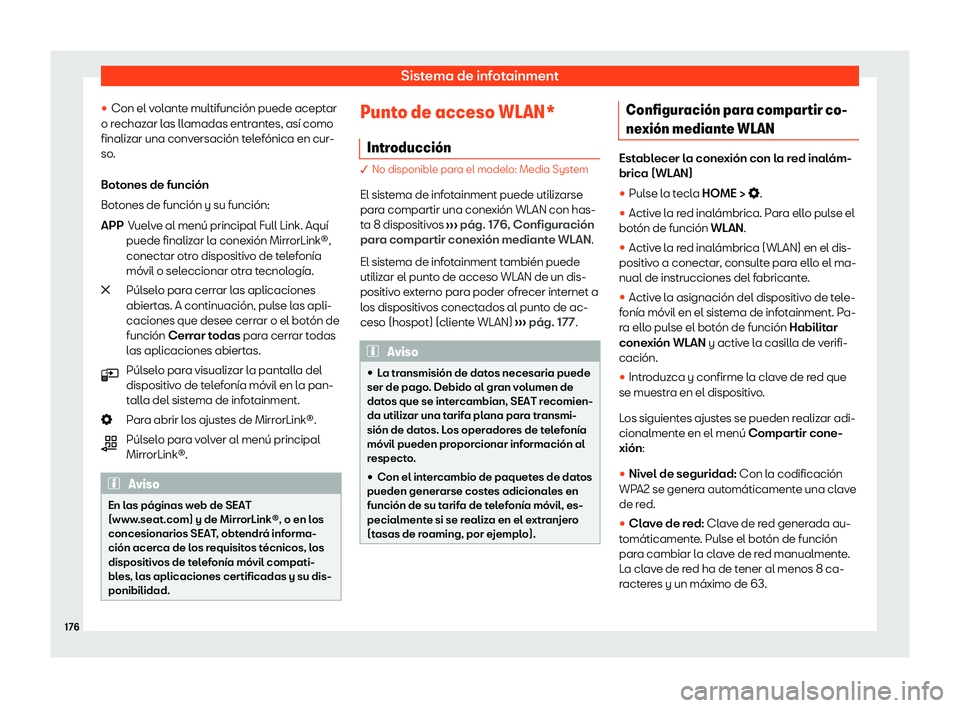 Seat Arona 2020  Manual de instrucciones (in Spanish) Sistema de infotainment
