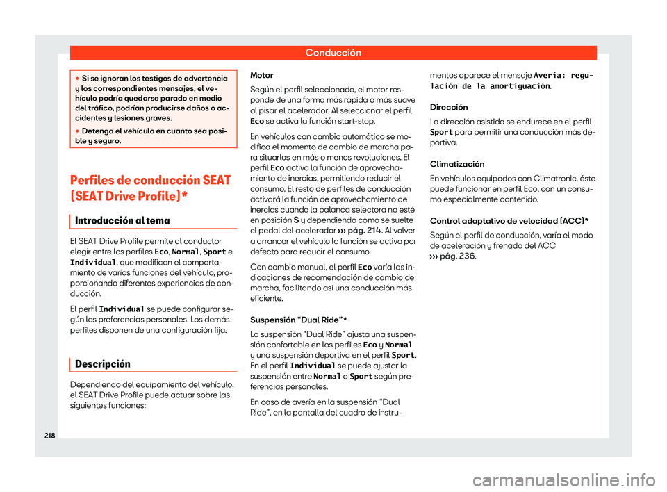 Seat Arona 2020  Manual de instrucciones (in Spanish) Conducción
