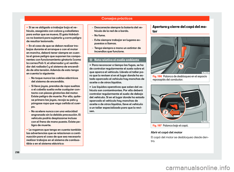 Seat Arona 2020  Manual de instrucciones (in Spanish) Consejos prácticos
