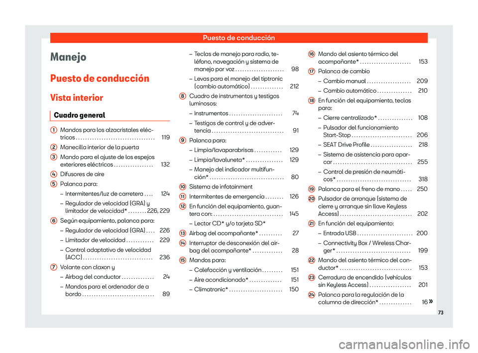 Seat Arona 2020  Manual de instrucciones (in Spanish) Puesto de conducción
Manejo
Puest o de conducci