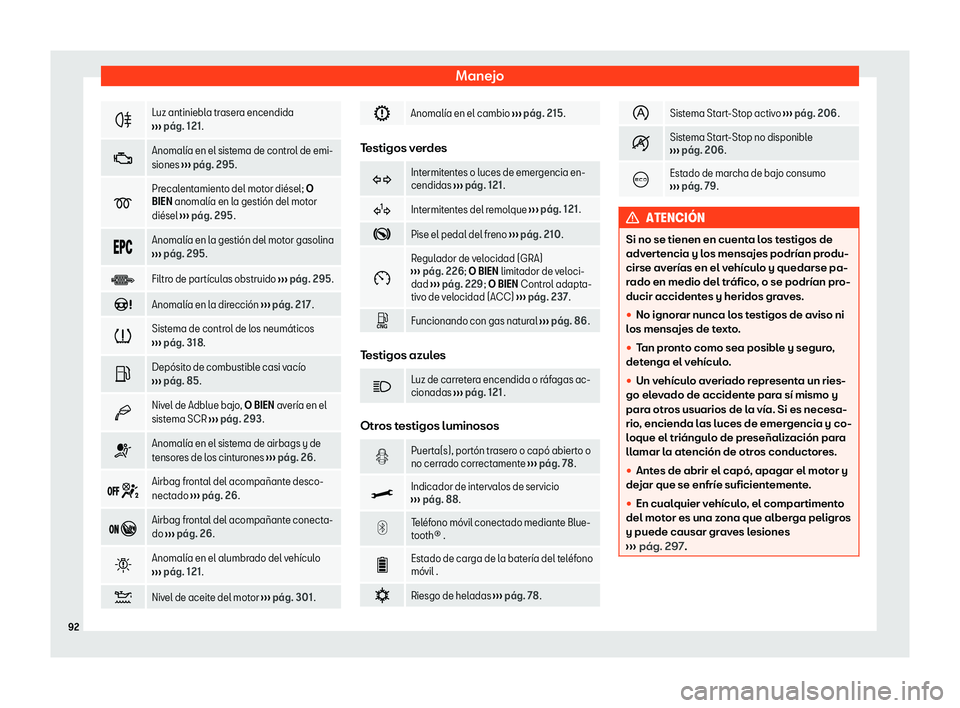 Seat Arona 2020  Manual de instrucciones (in Spanish) Manejo
�