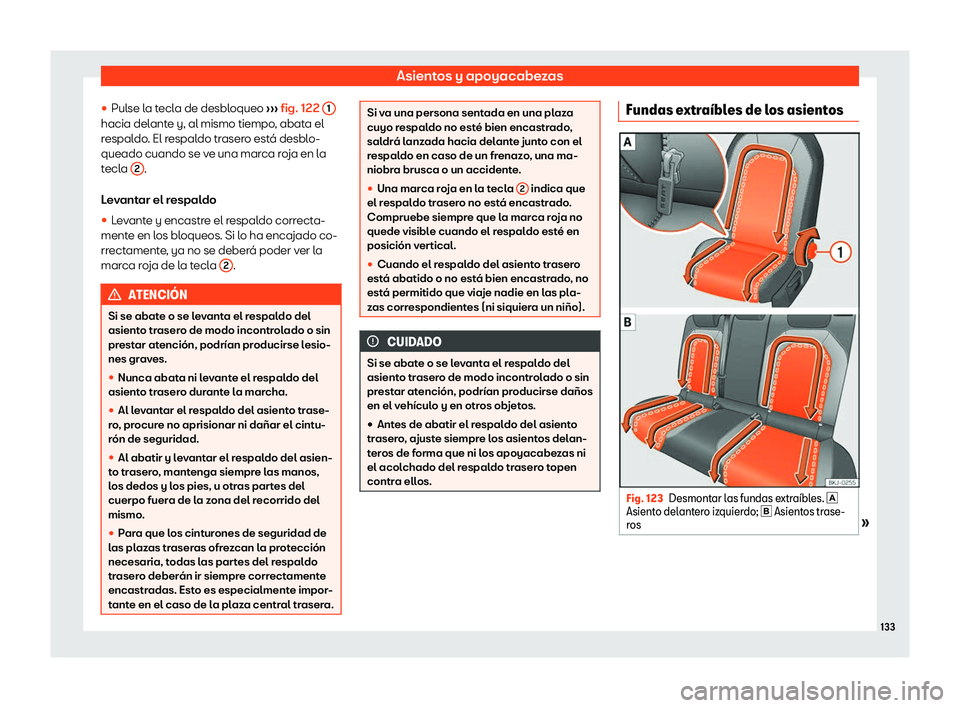 Seat Arona 2019  Manual de instrucciones (in Spanish) Asientos y apoyacabezas
