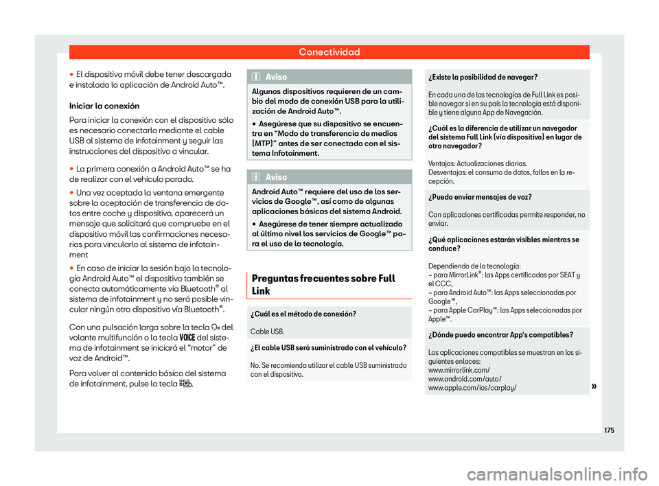 Seat Arona 2019  Manual de instrucciones (in Spanish) Conectividad
