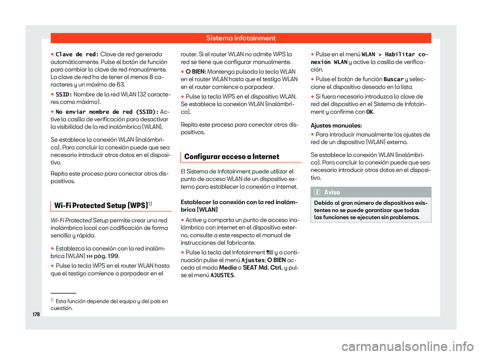 Seat Arona 2019  Manual de instrucciones (in Spanish) Sistema Infotainment
