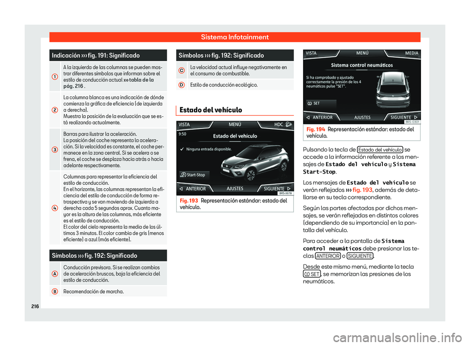 Seat Arona 2019  Manual de instrucciones (in Spanish) Sistema Infotainment
Indicaci