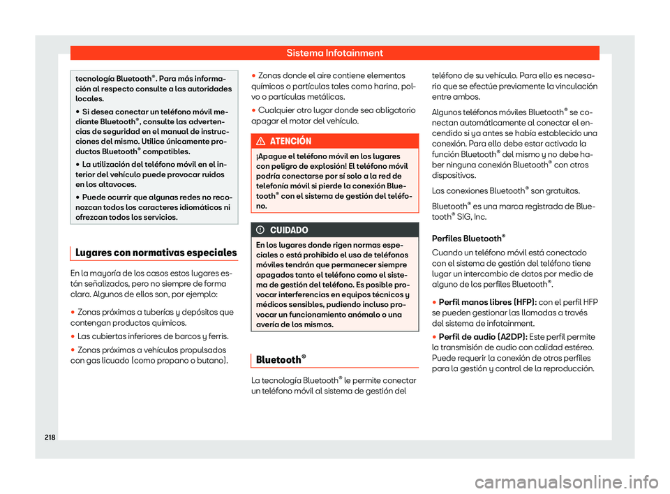 Seat Arona 2019  Manual de instrucciones (in Spanish) Sistema Infotainment
tecnolog