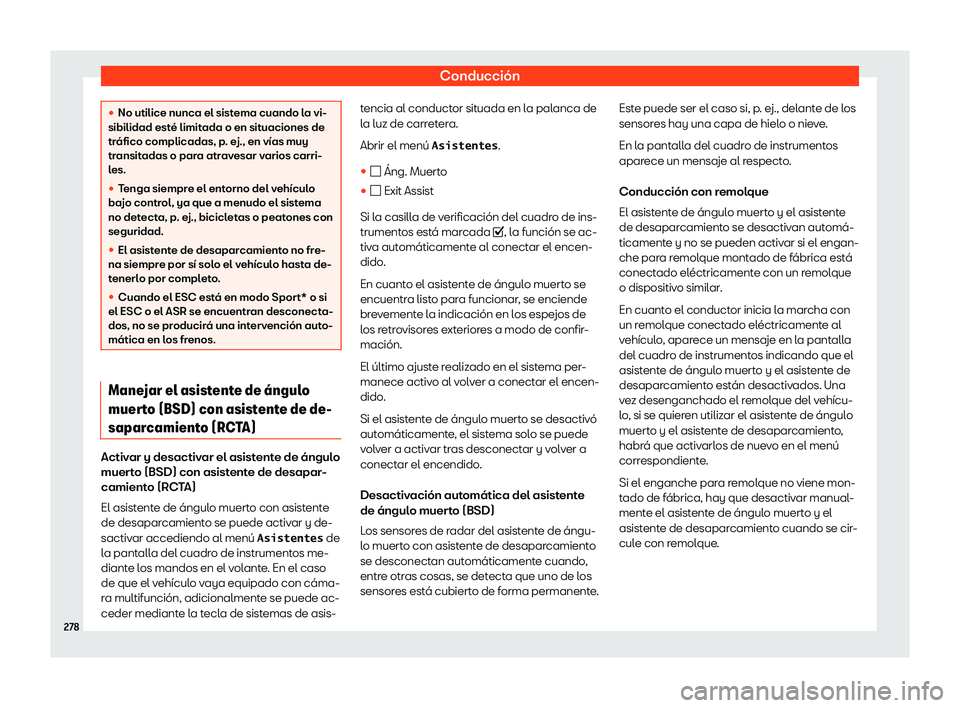 Seat Arona 2019  Manual de instrucciones (in Spanish) Conducci