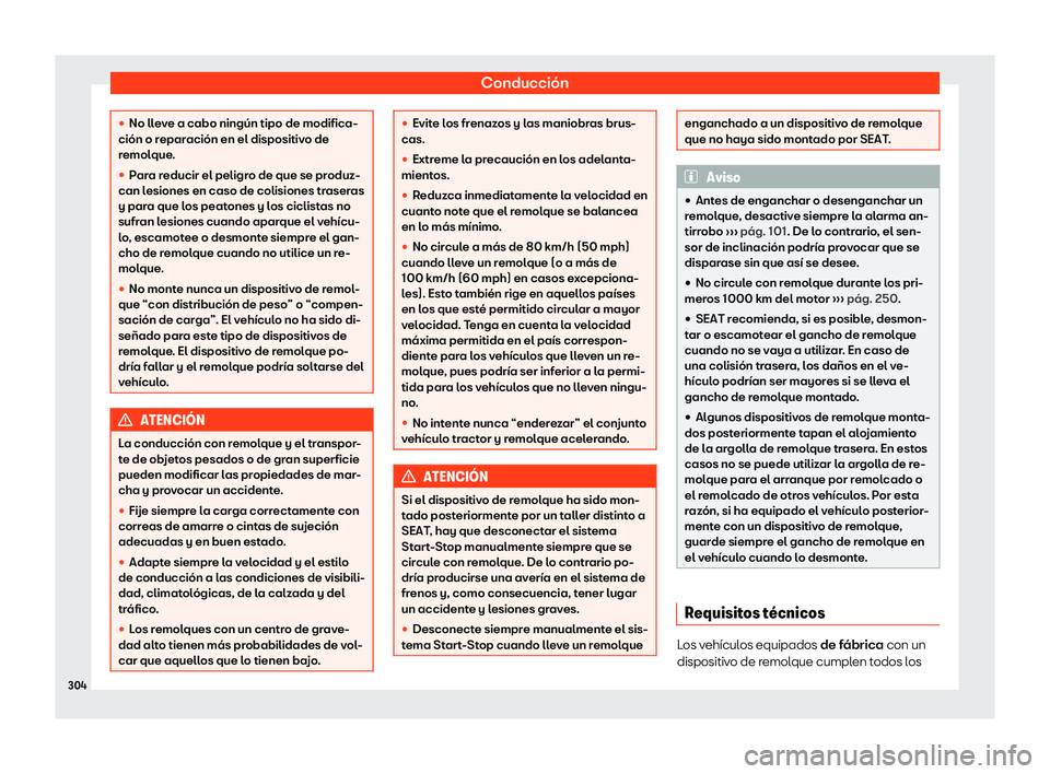 Seat Arona 2019  Manual de instrucciones (in Spanish) Conducci
