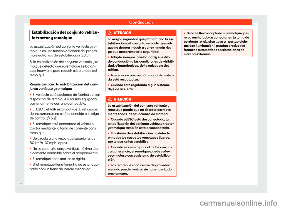 Seat Arona 2019  Manual de instrucciones (in Spanish) Conducci