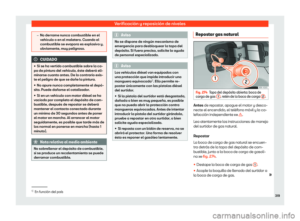 Seat Arona 2019  Manual de instrucciones (in Spanish) Verificaci