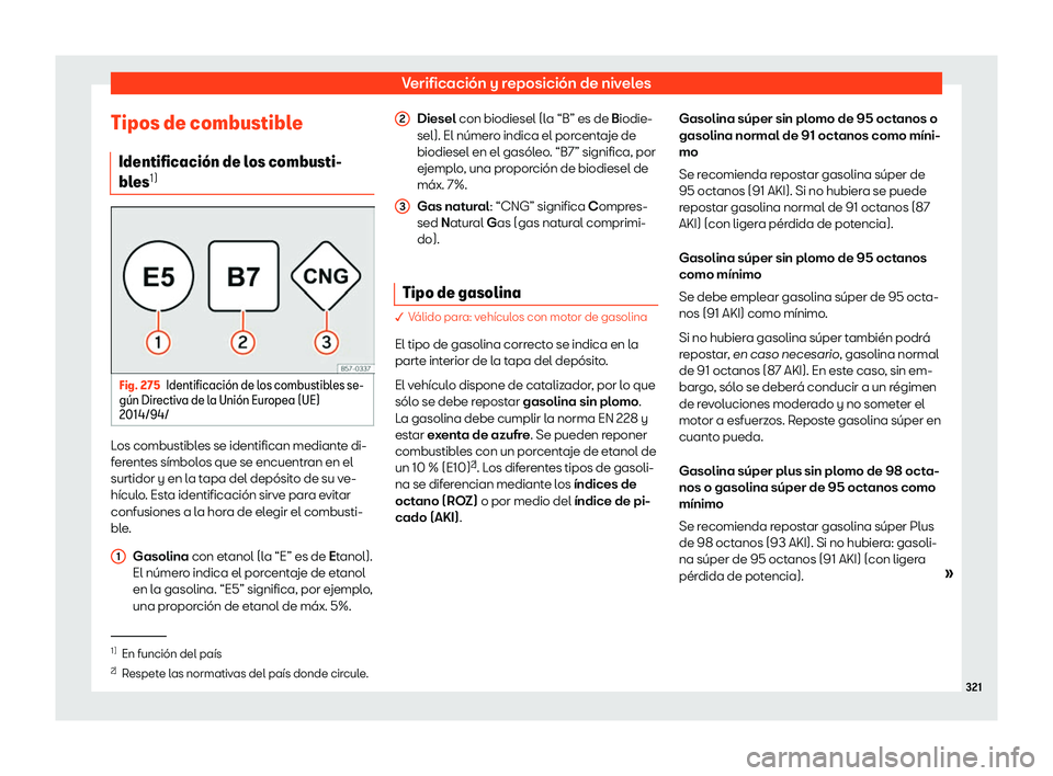 Seat Arona 2019  Manual de instrucciones (in Spanish) Verificaci