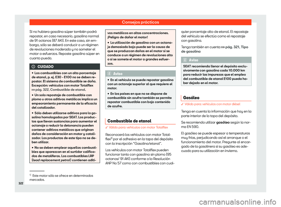 Seat Arona 2019  Manual de instrucciones (in Spanish) Consejos pr