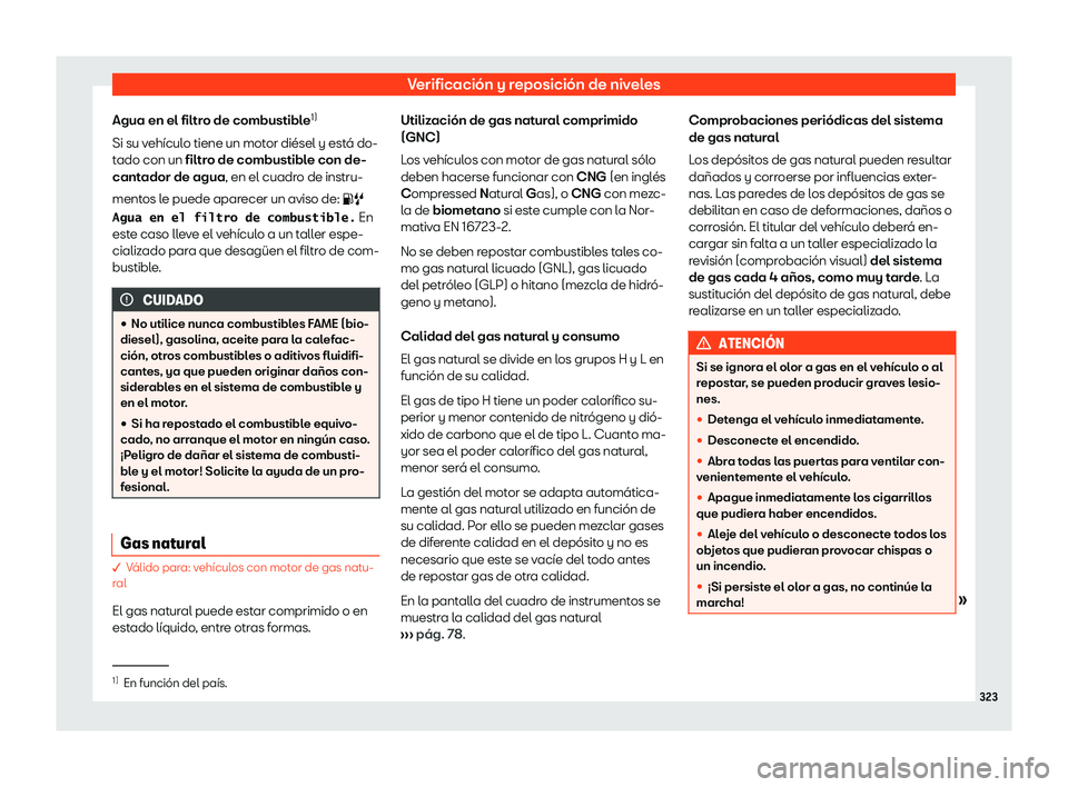 Seat Arona 2019  Manual de instrucciones (in Spanish) Verificaci