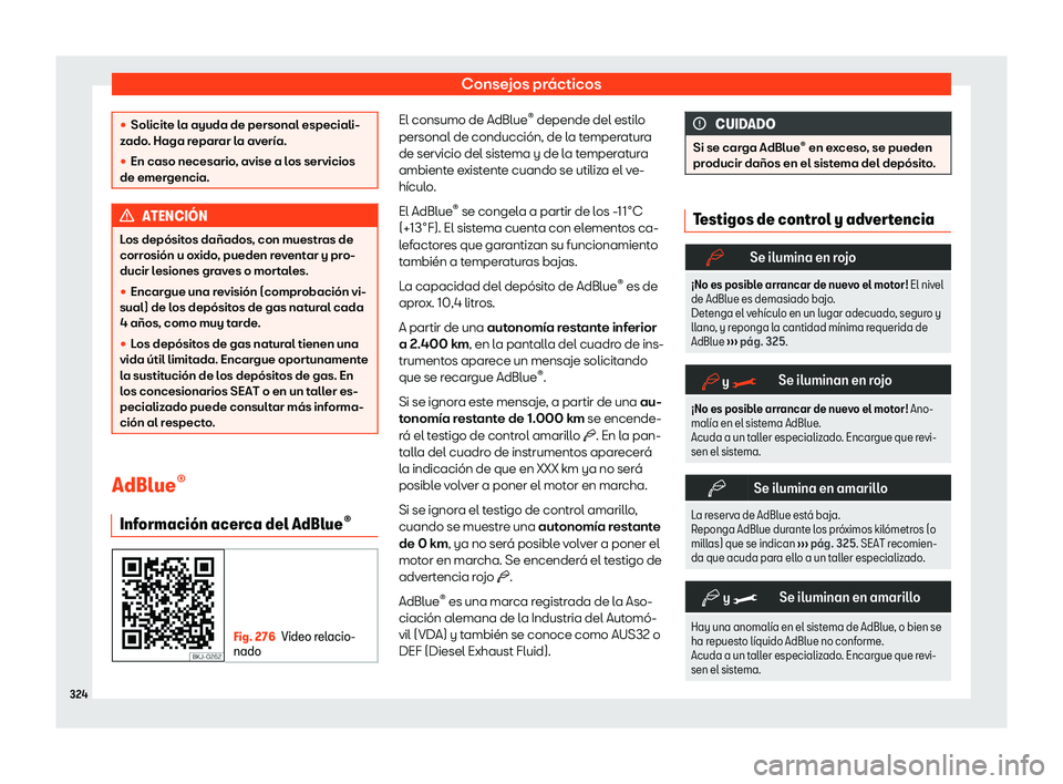 Seat Arona 2019  Manual de instrucciones (in Spanish) Consejos pr