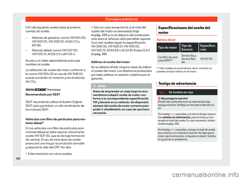 Seat Arona 2019 Manual de instrucciones (in Spanish) Consejos pr Seat Arona 2019 Manual de instrucciones (in Spanish) Consejos pr