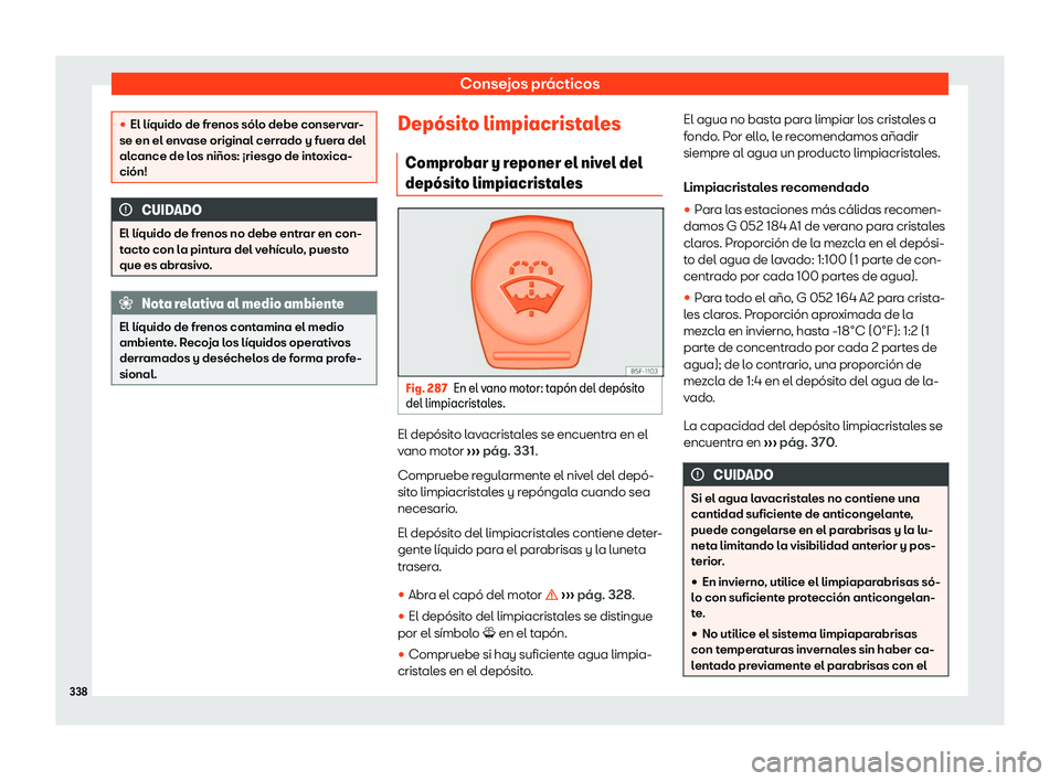 Seat Arona 2019 Manual de instrucciones (in Spanish) Consejos pr Seat Arona 2019 Manual de instrucciones (in Spanish) Consejos pr