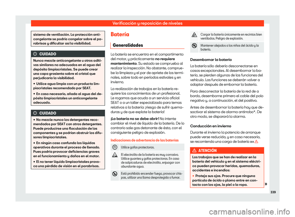 Seat Arona 2019  Manual de instrucciones (in Spanish) Verificaci