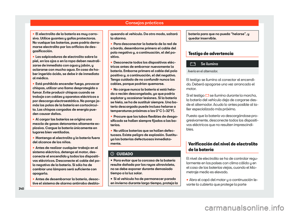 Seat Arona 2019  Manual de instrucciones (in Spanish) Consejos pr