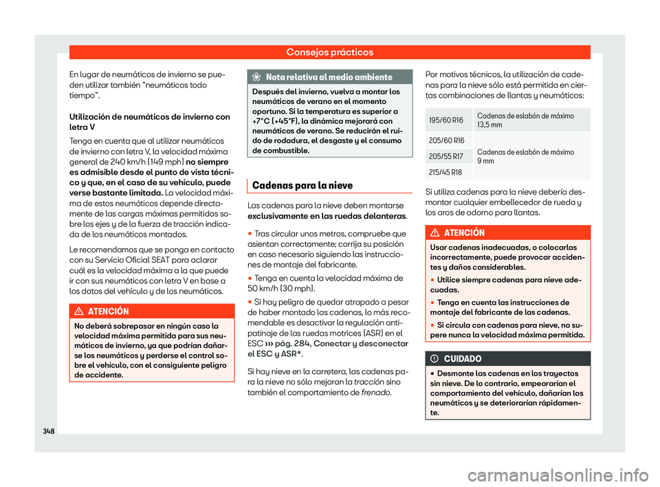 Seat Arona 2019  Manual de instrucciones (in Spanish) Consejos pr