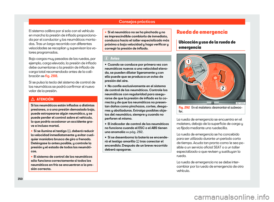 Seat Arona 2019  Manual de instrucciones (in Spanish) Consejos pr